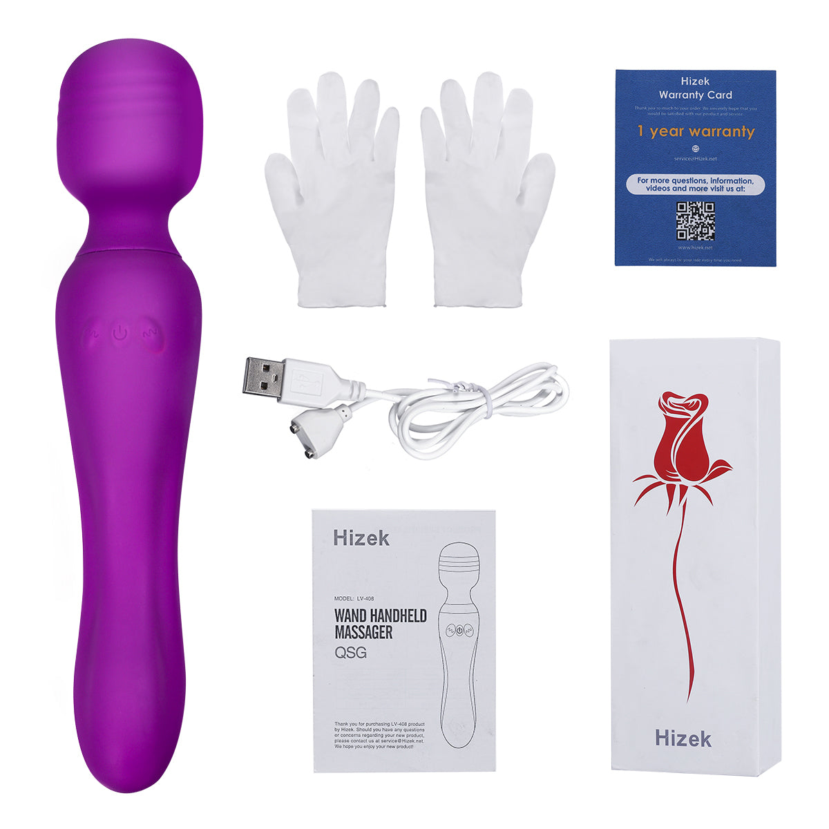 Rechargeable Silicone Massage Wand 38 Vibration Modes - EuphoricXstasy